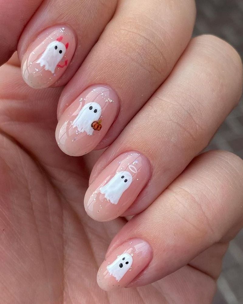 6. Pink Sparkle Ghosts