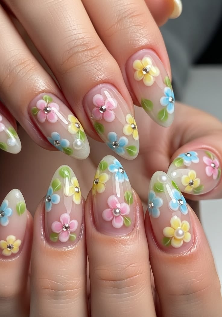 35+ Floral Nails Ideas for a Pretty & Feminine Manicure