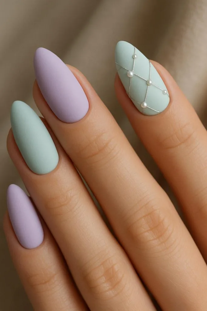 elegant and sophisticated french almond nails nail decoration showcasing beautiful hues on stylish nail design, showcasing classic French tip elegance