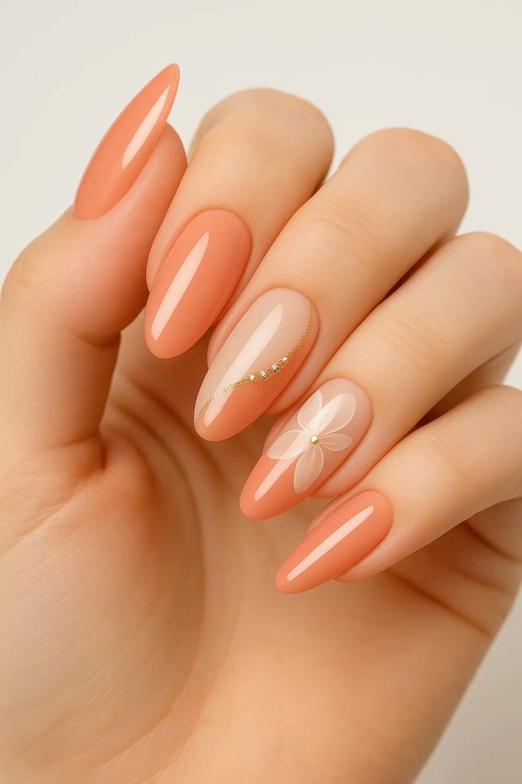 creative and artistic almond nails designs nail decoration with sophisticated color choices with refined nail aesthetics, with elegant almond nail shape