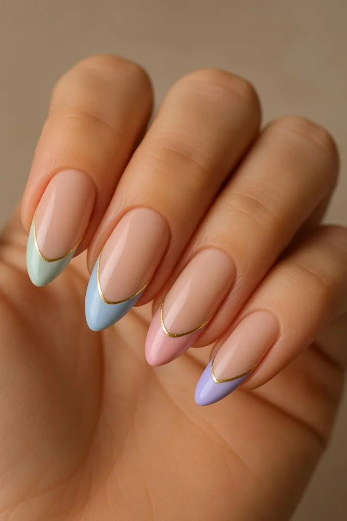 elegant and sophisticated french manicure almond nails nail styling with sophisticated color choices on perfectly shaped nails, showcasing classic French tip elegance