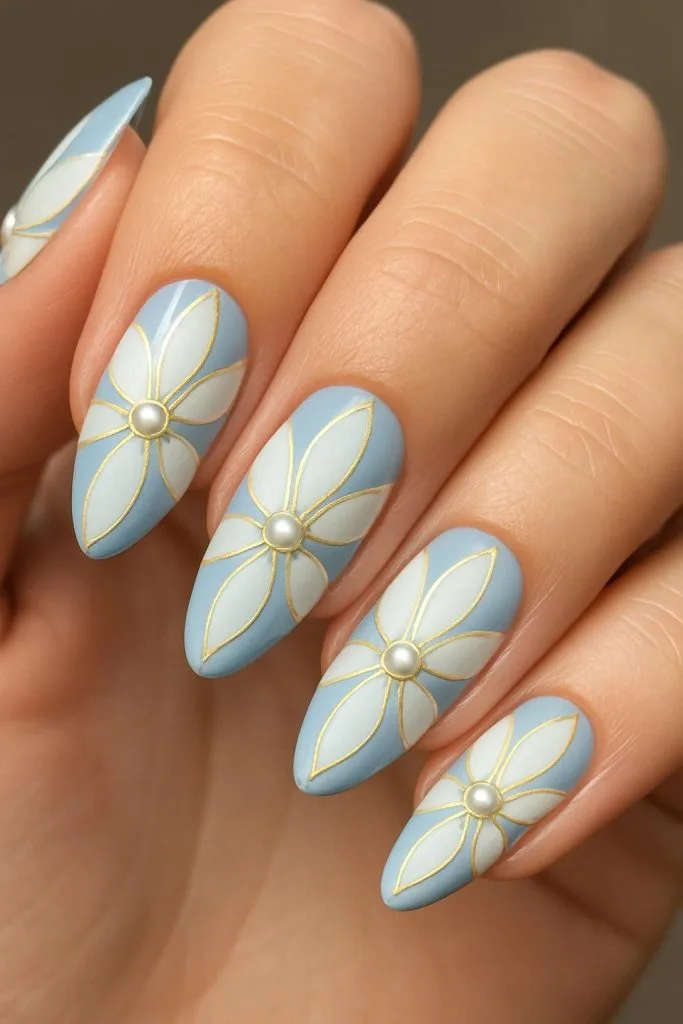 beautiful and refined white almond nails nail art technique with elegant color scheme with elegant nail shape, with elegant almond nail shape