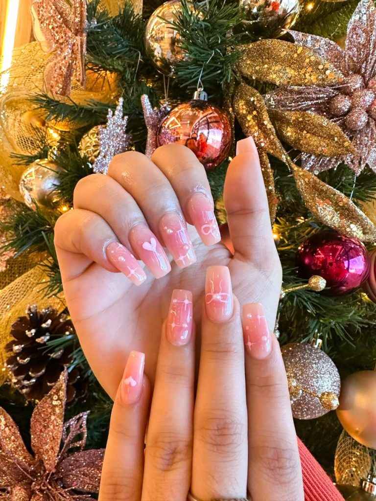 35+ Pink Christmas Nails You'll Love