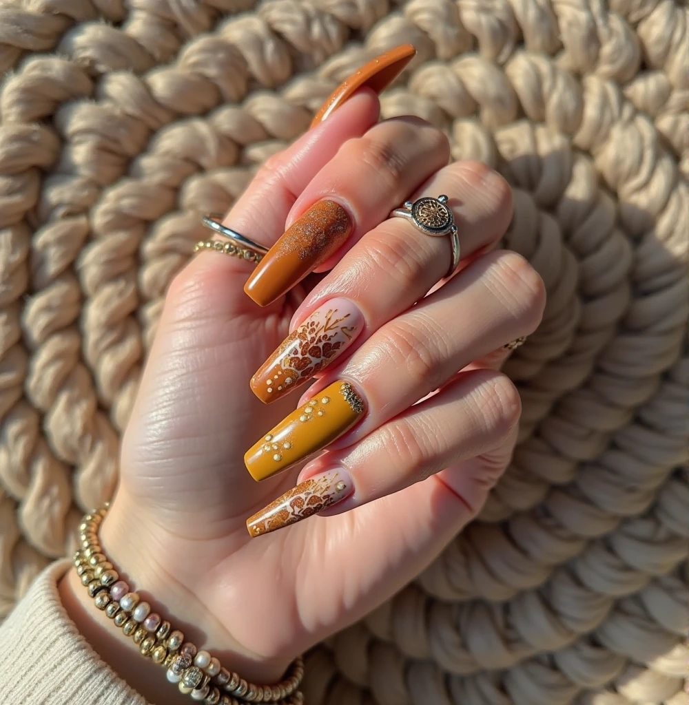 Gypsy boho nail designs 2025 - mystical bohemian nail art with vibrant colors and ethnic patterns for bold fashion statements