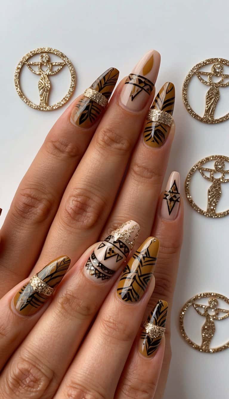 Boho nails and lashes 2025 - coordinated bohemian nail art and eyelash styling for complete boho beauty looks