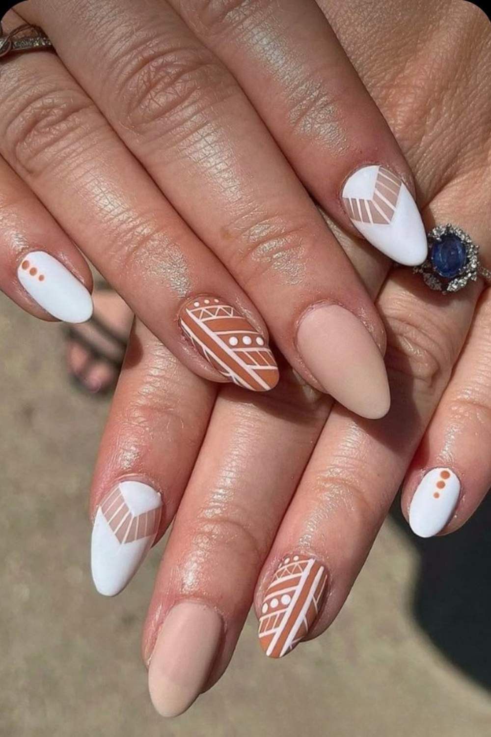Natural boho nail designs 2025 - organic bohemian nail art with earth tones and nature-inspired patterns for eco-friendly beauty