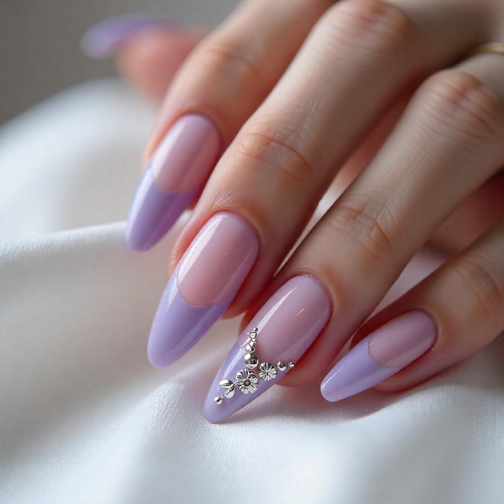 Romantic bridal nail designs 2025 - elegant soft pink French tips with romantic floral designs and pearl embellishments for dreamy wedding nails