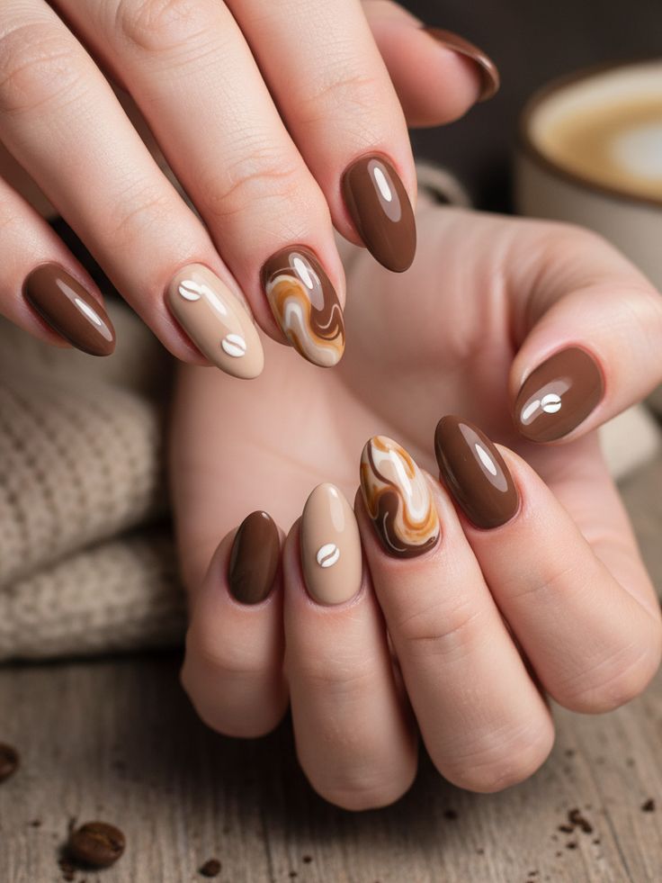 Brown Glazed Nails