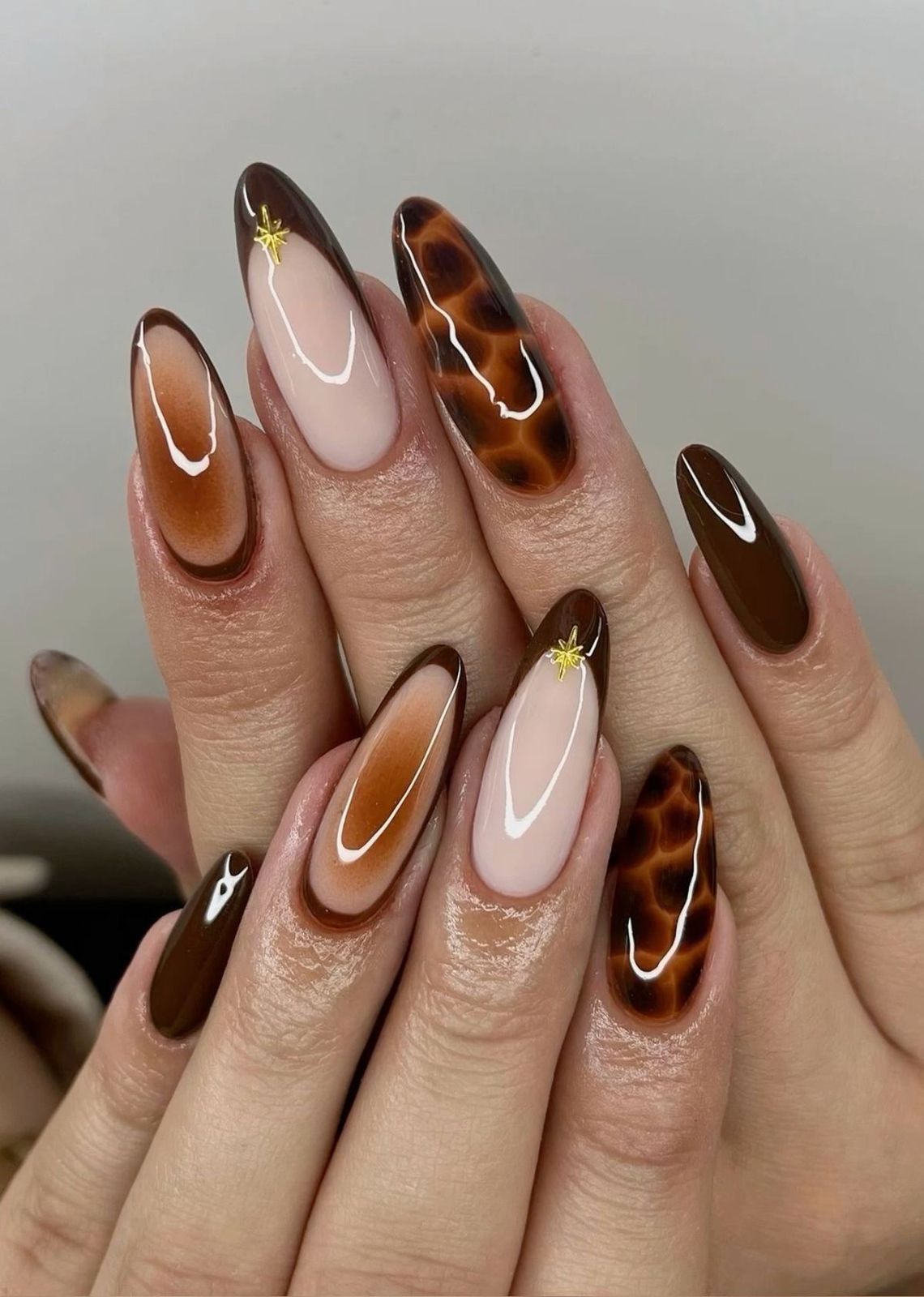 Brown Marble Nails
