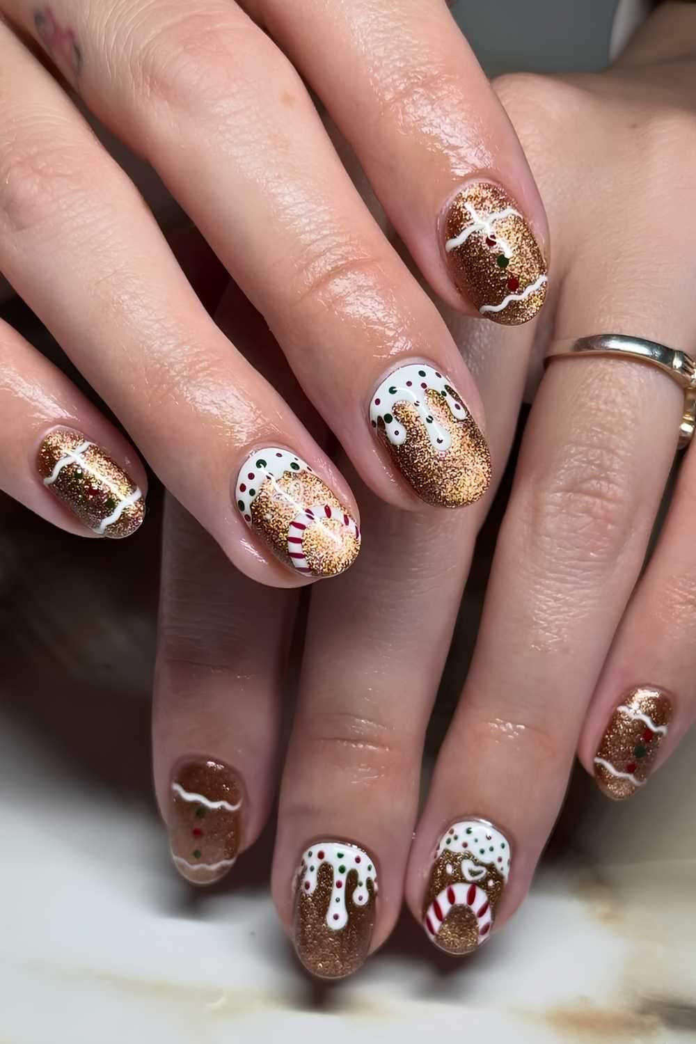 Brown Velvet Gingerbread Icing Nails