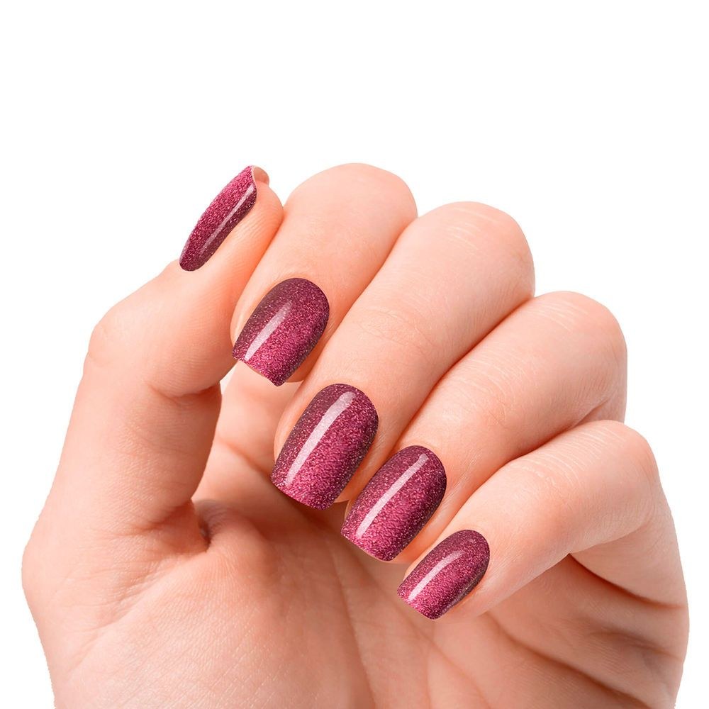 Burgundy Magnetic Shimmer Nails