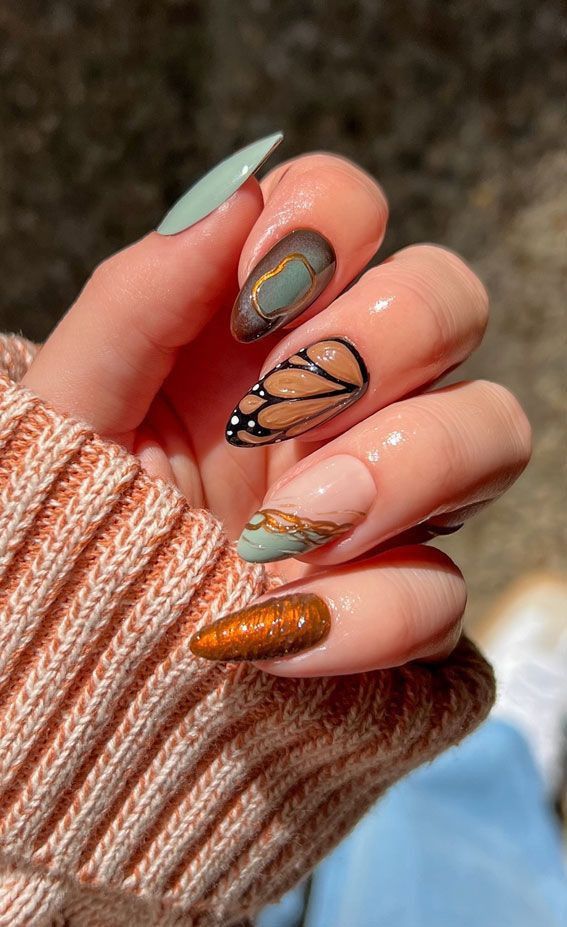 Butterfly Print Nails