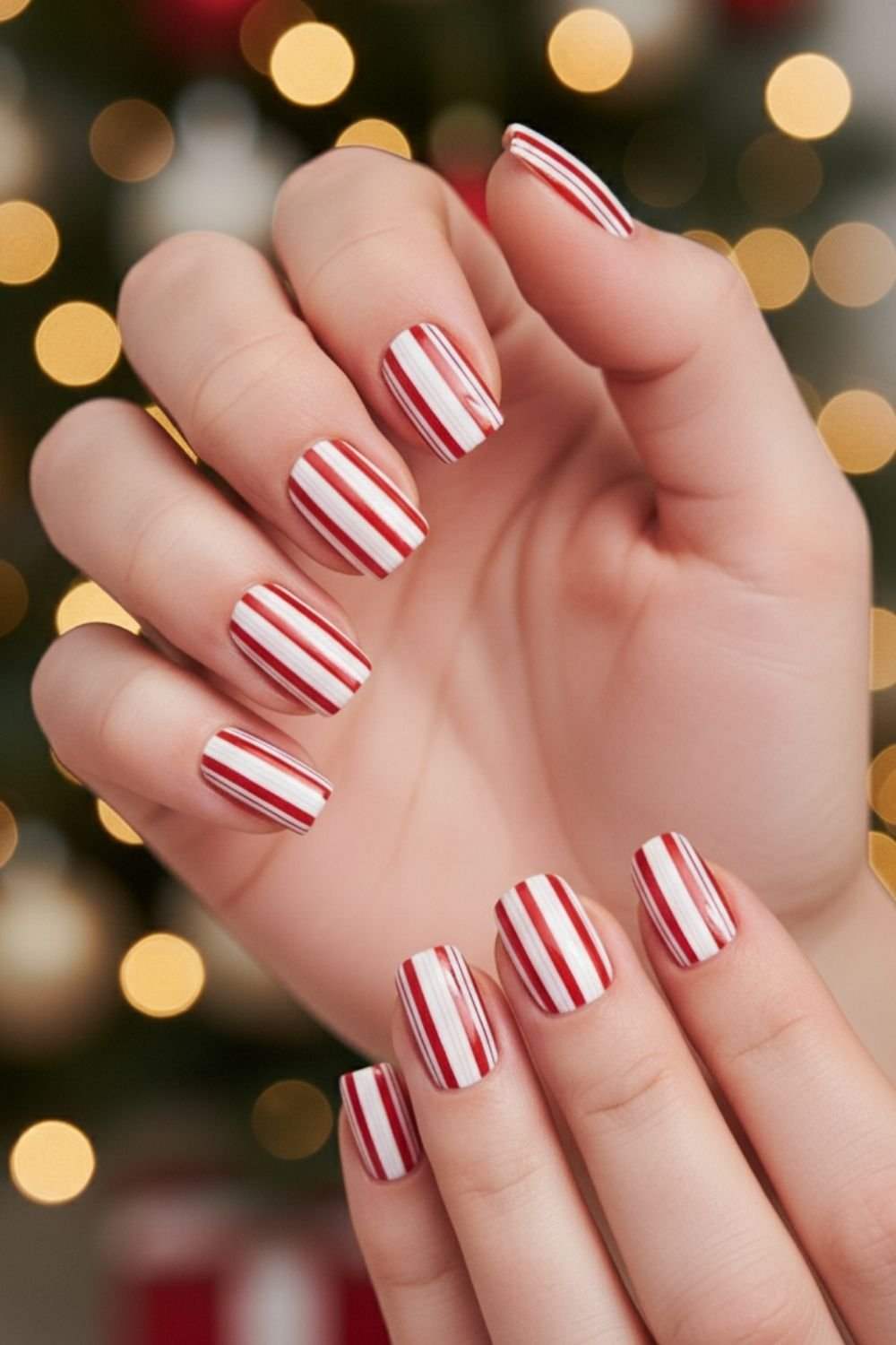 Candy Cane Stripe Easy Nails