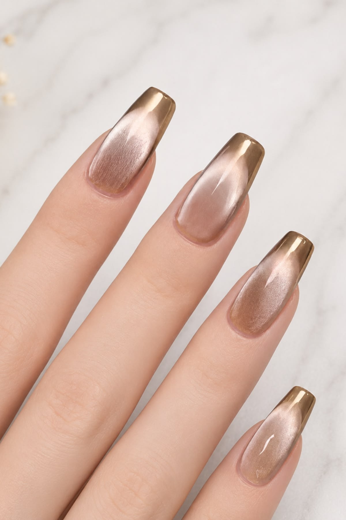 Champagne Chrome Nails