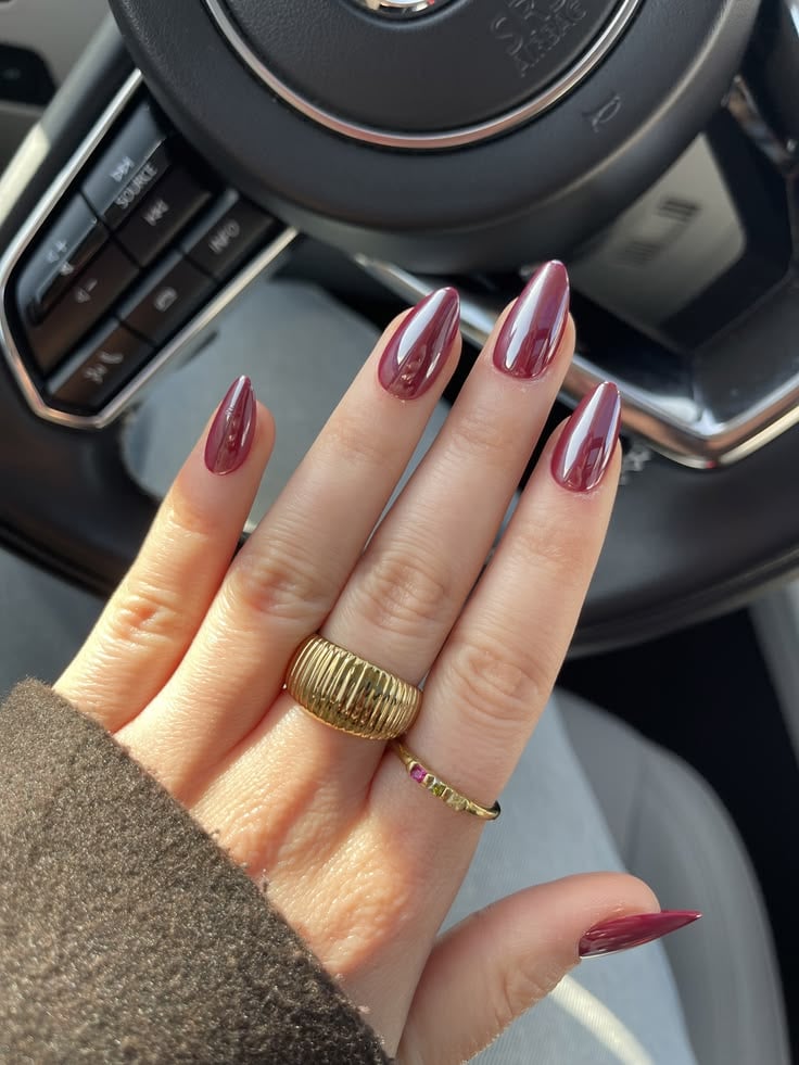 Cherry Red Chrome Nails