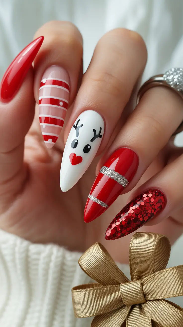 20+ Simple Christmas Nails: Cute Short Holiday Designs