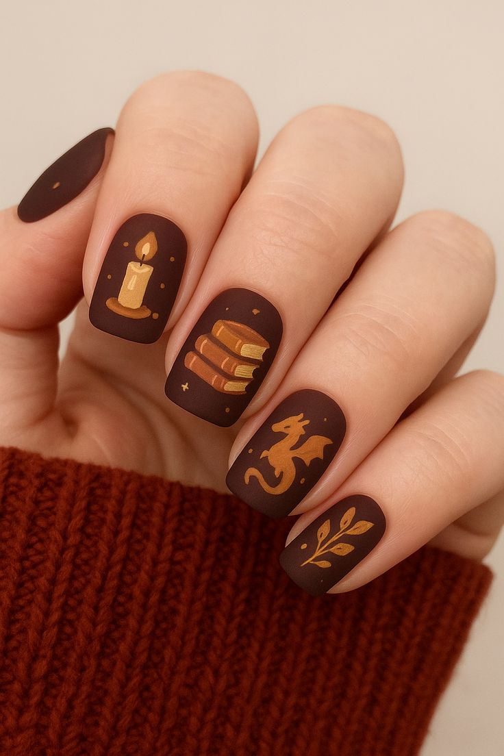 Coffee Fall Nails