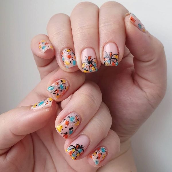 Colorful Pumpkin Nails