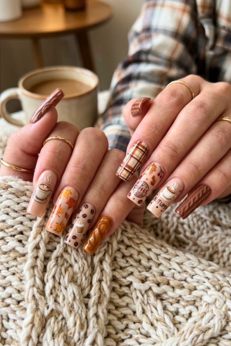 Cozy Latte Nails
