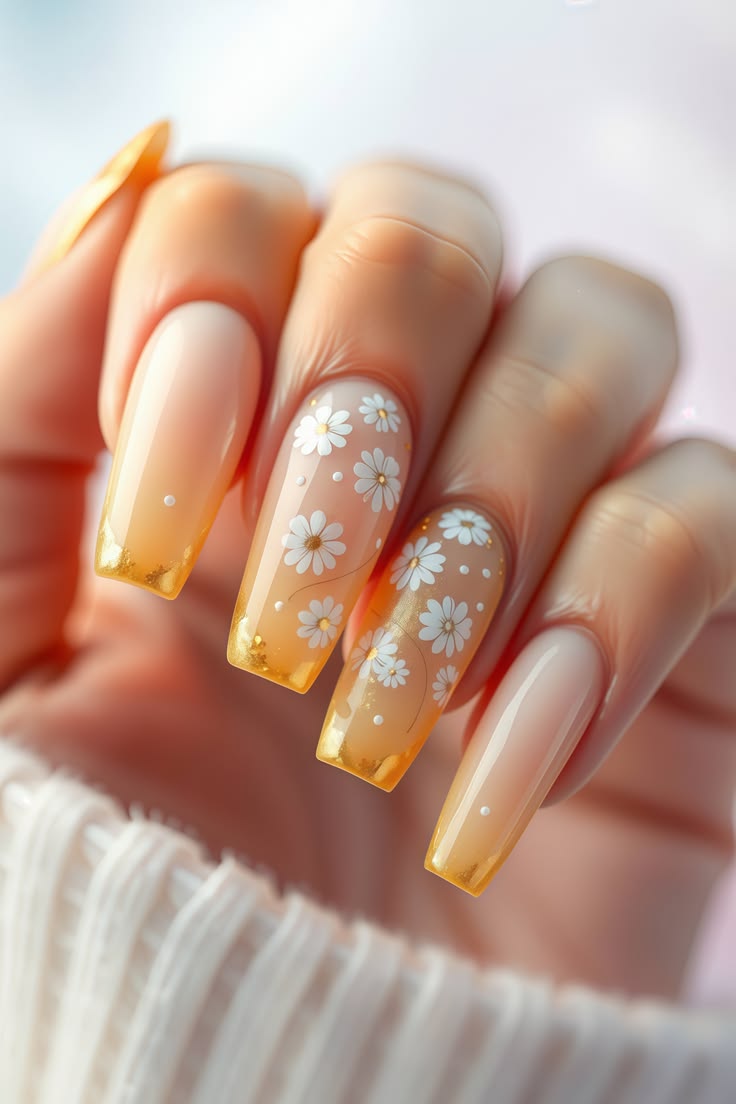 Daisy Flower Nails