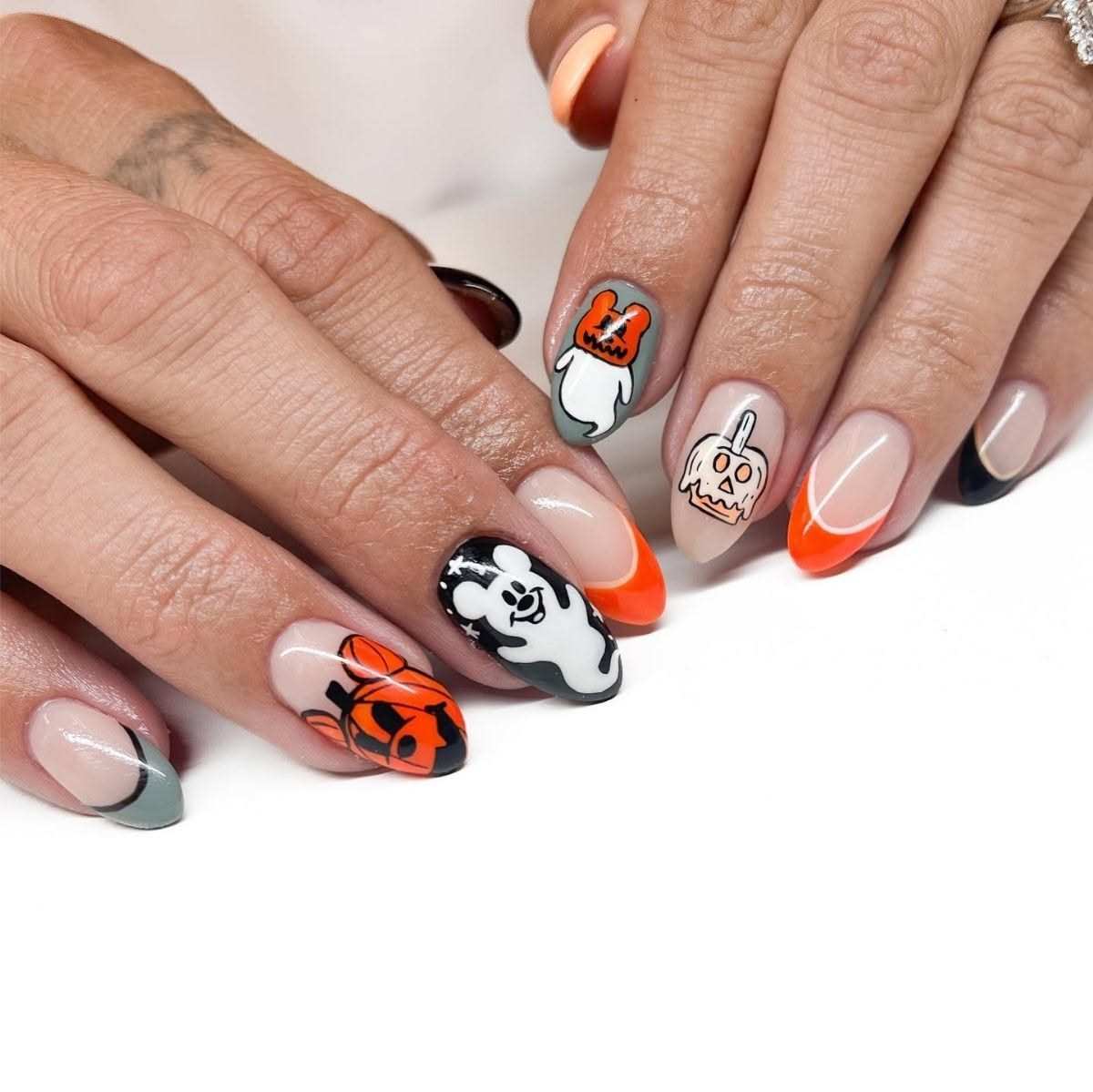 Disney Halloween Nails Mickey Pumpkin Ghost Poison Apple