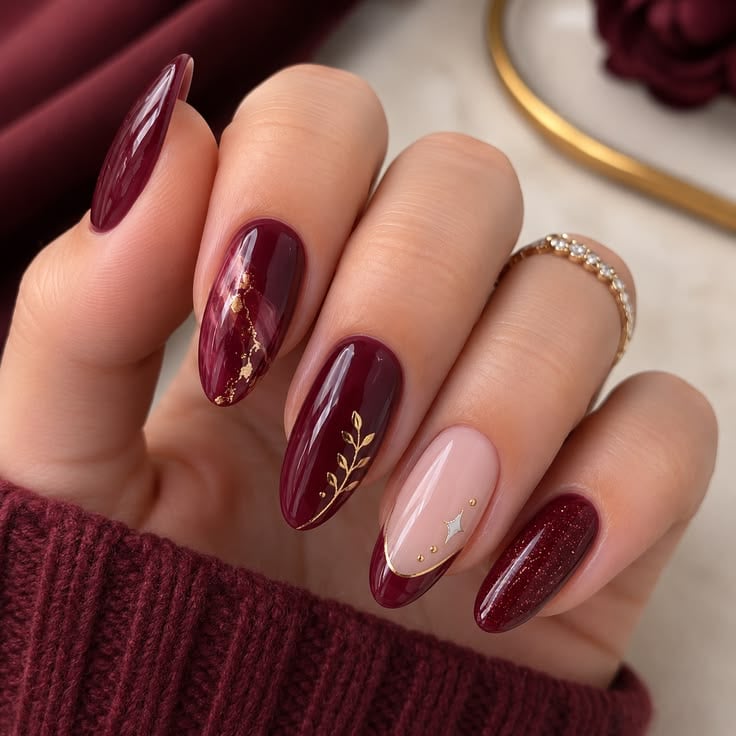 Elegant Burgundy Nails