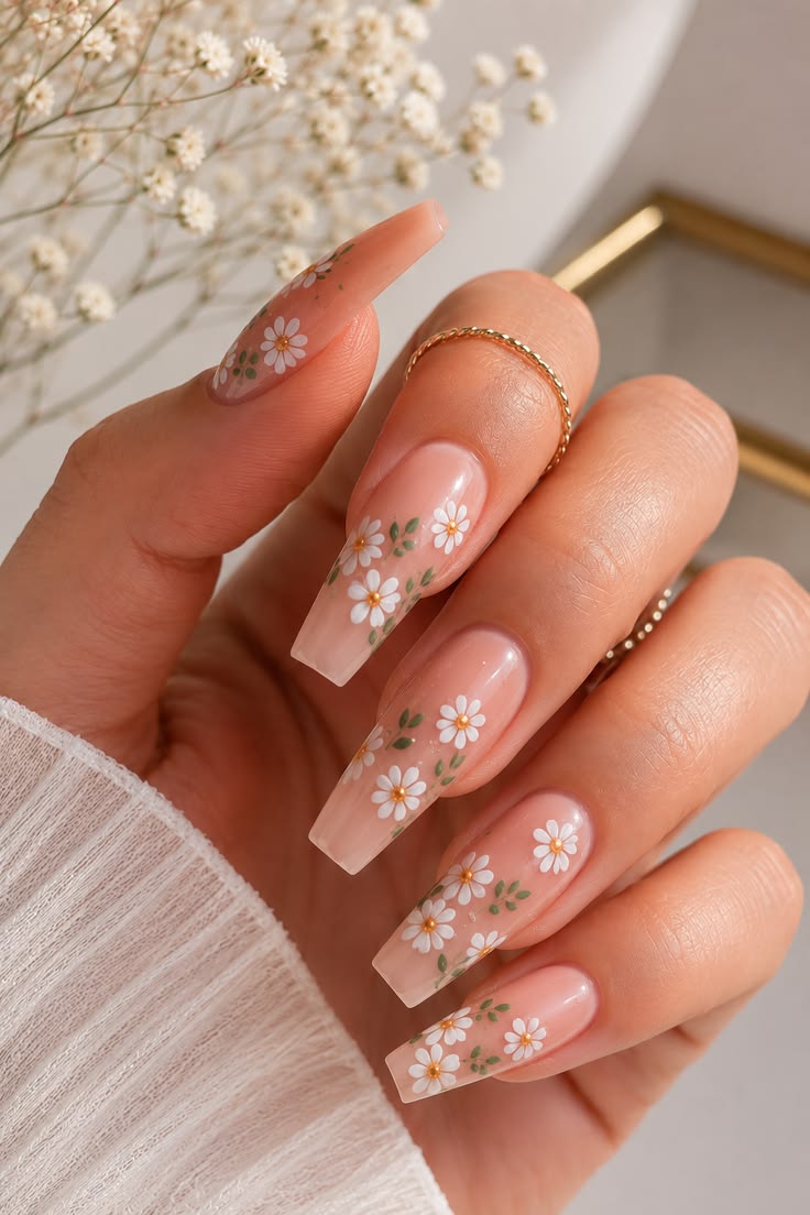 Floral Acrylic Nail Design