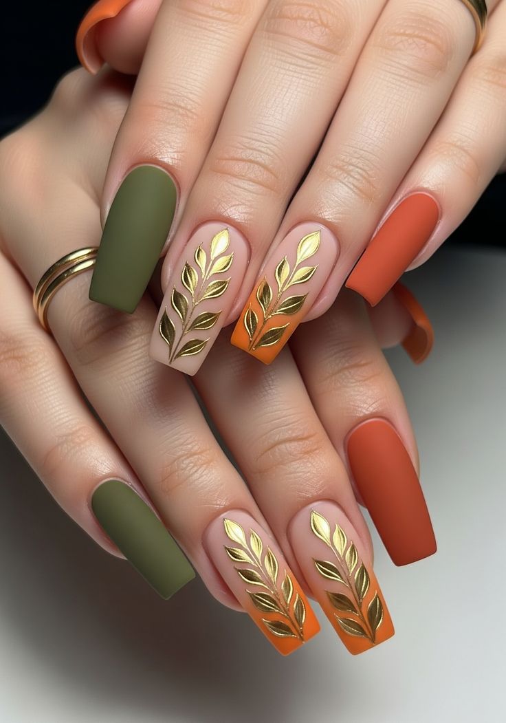 Floral Fall Nails