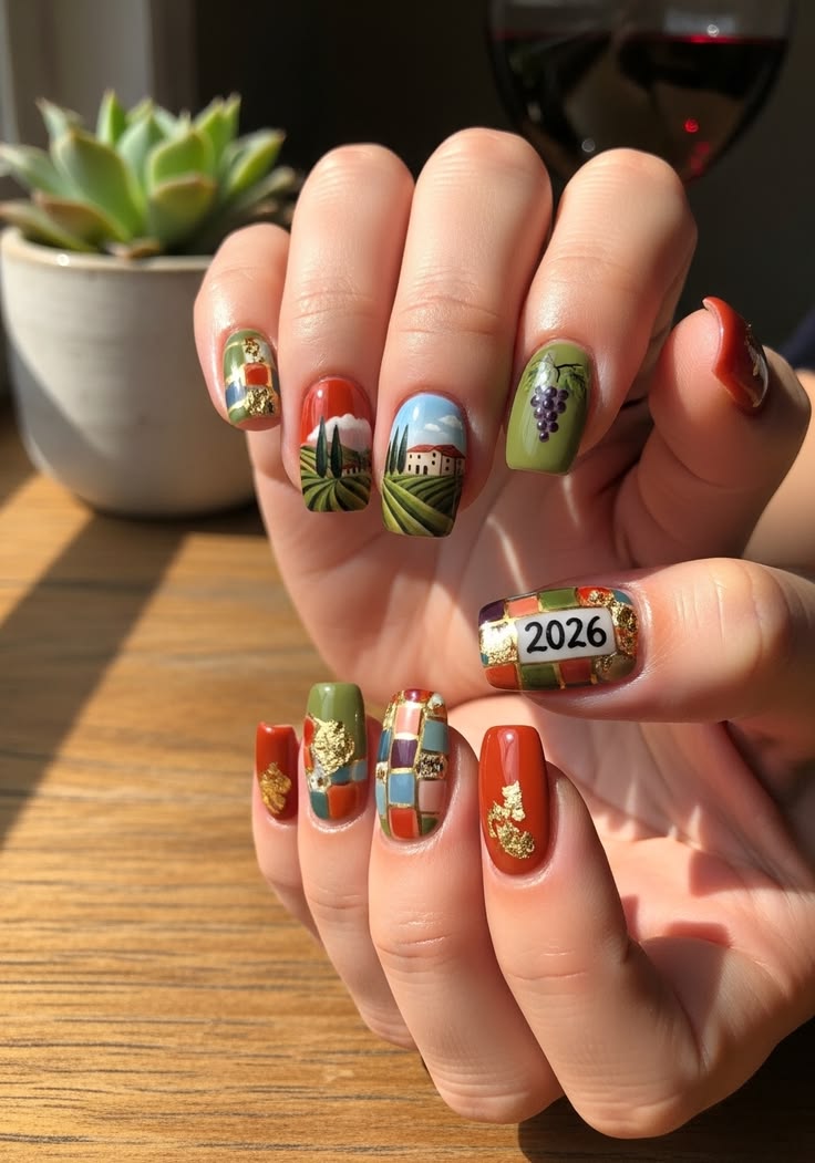 Floral Tuscan Nails (4)