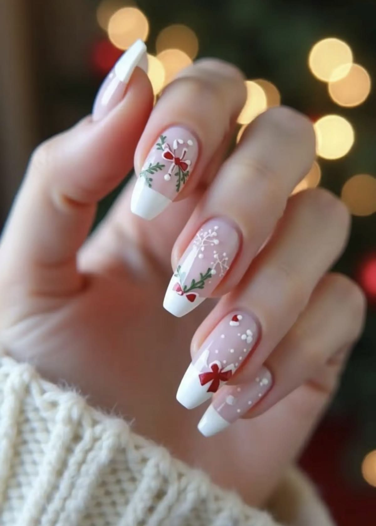 French Bow Holly Cute Nails
