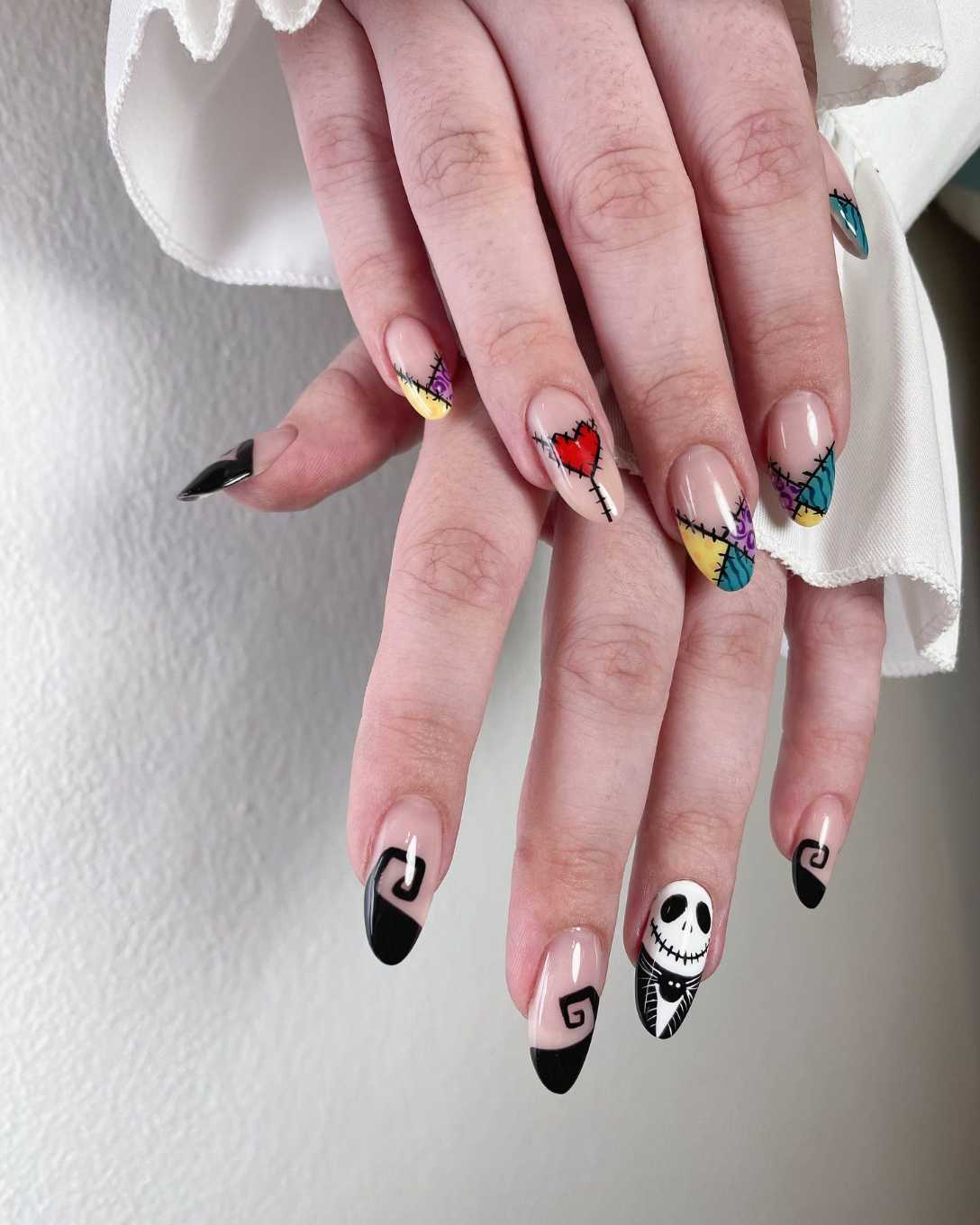French Nails Jack Skellington Sally Nightmare