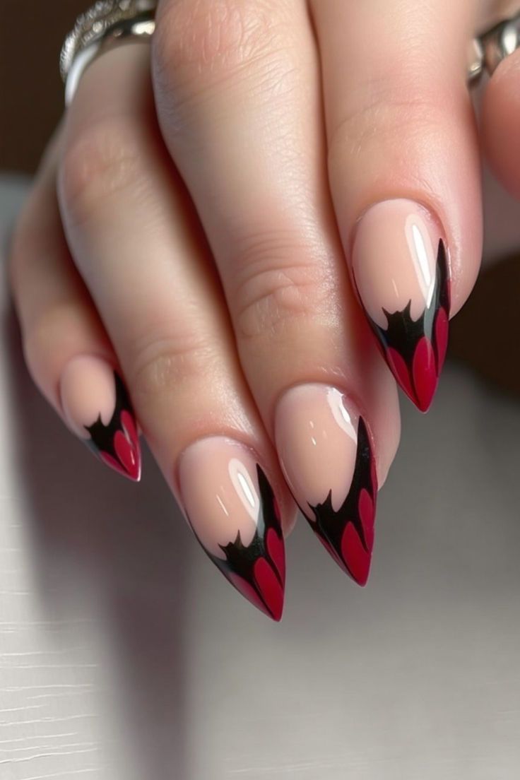 Funky Dark Halloween Nails