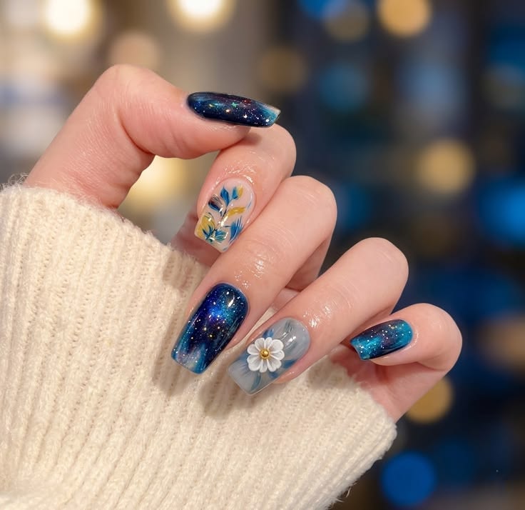 Galaxy Floral Bliss Nails