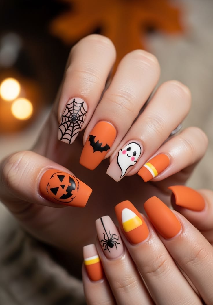 Ghost Halloween Nails