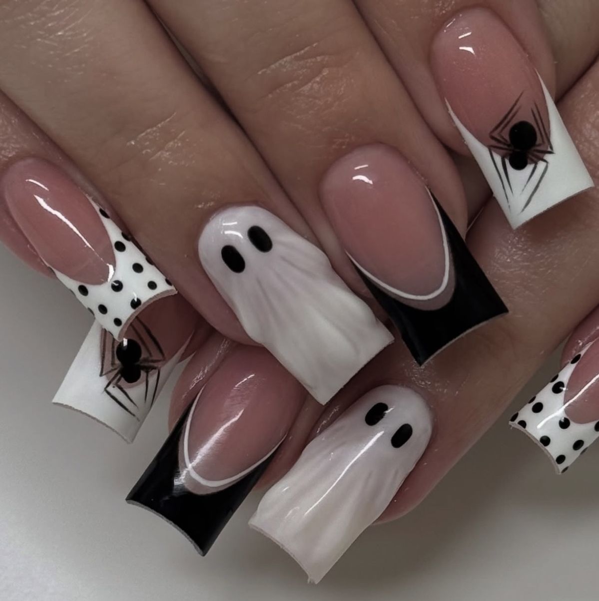 Ghost Spider Nails