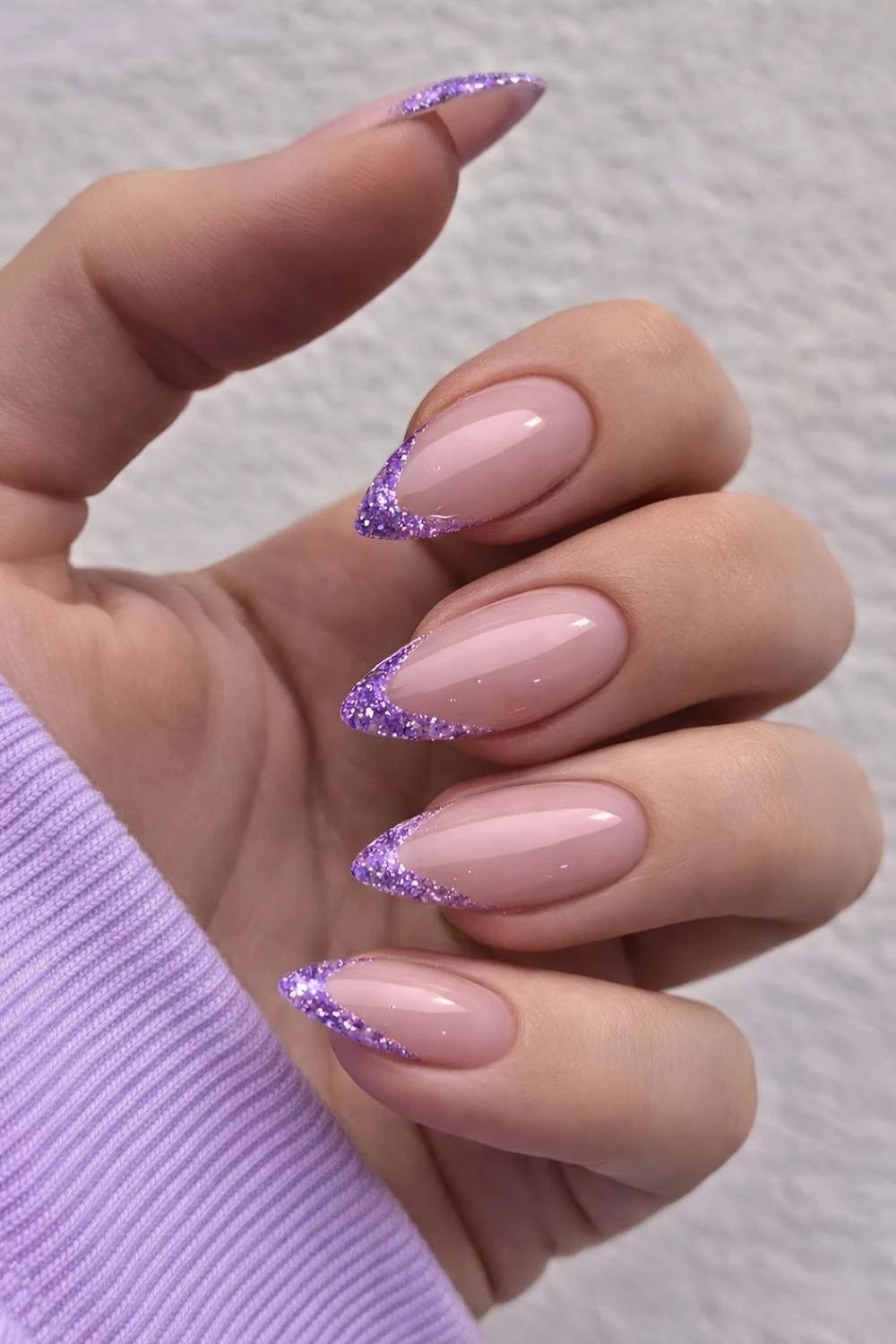 Glitter French Tip Nails
