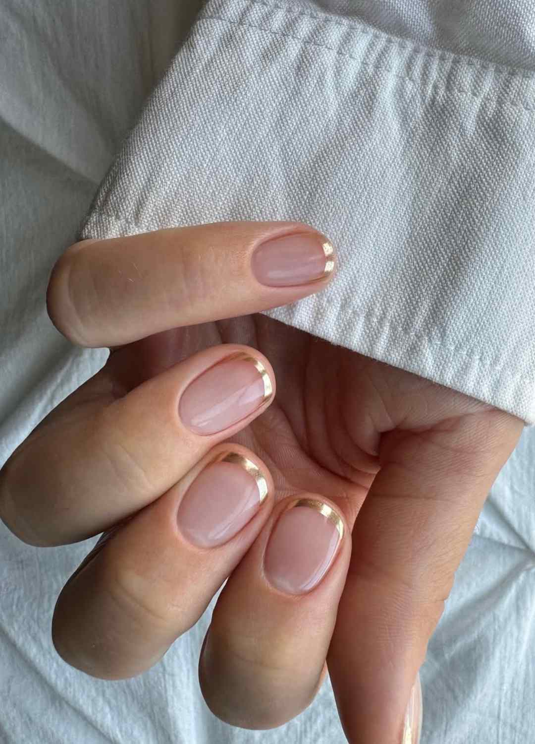 Gold French Holiday Nails