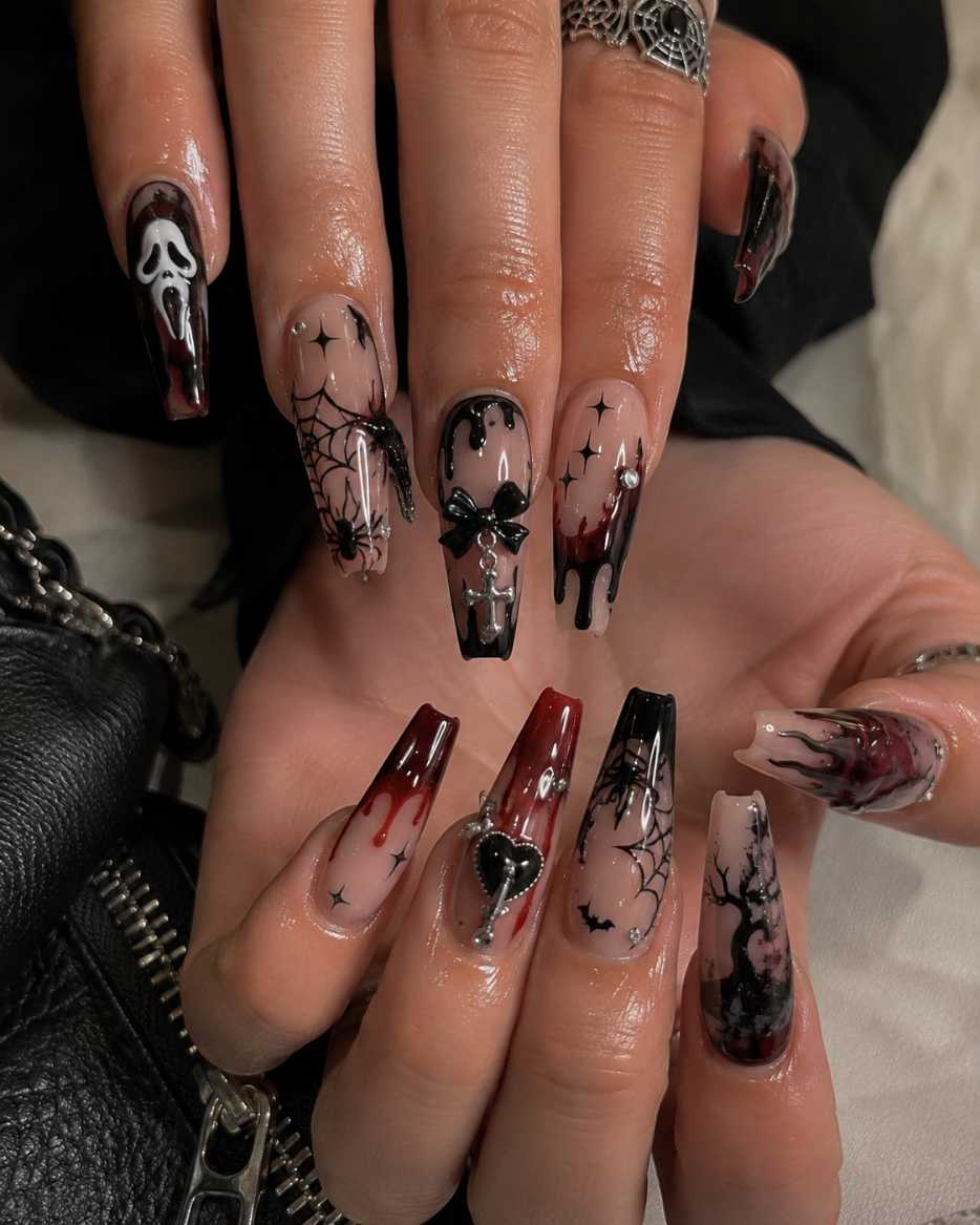 Gothic Horror Spooky Blood Coffin Nails
