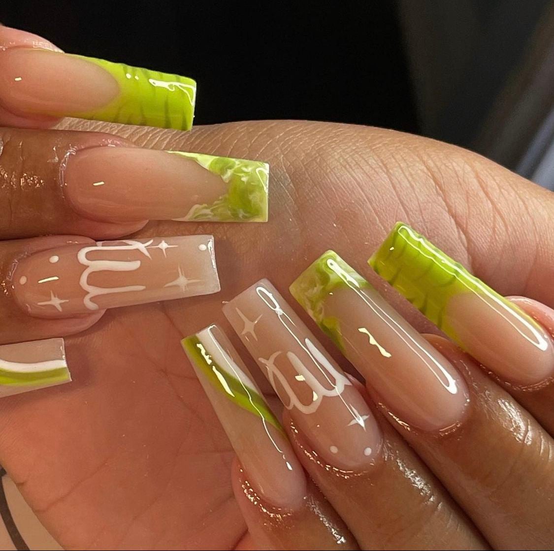 Green Virgo Crocodile Nails