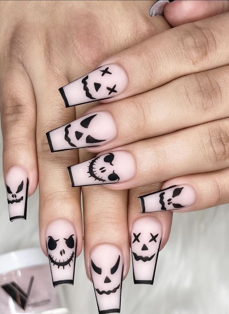 Jack Skellington Halloween Nails