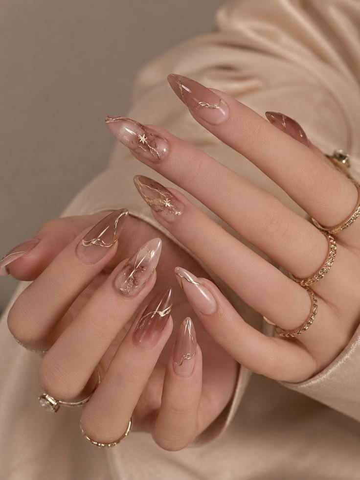 Luxury Nude Marble Nails