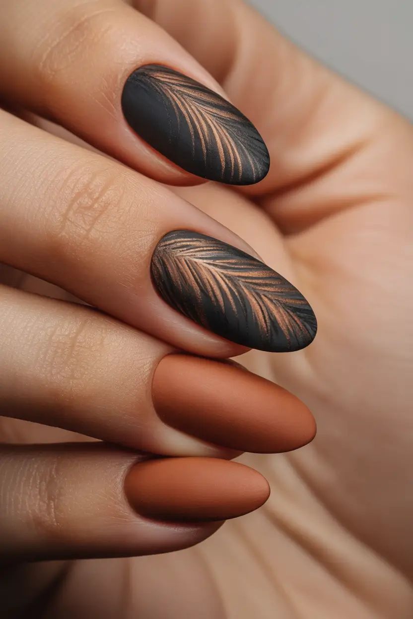 Matte Brown Nails