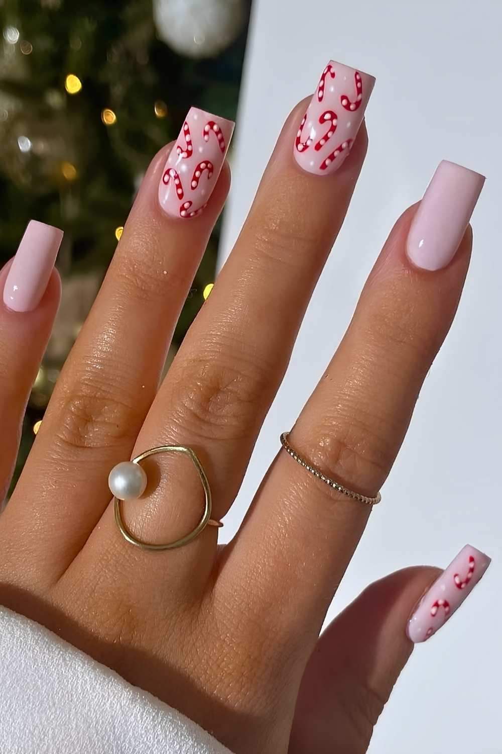 Micro Candy Cane Cute Nails