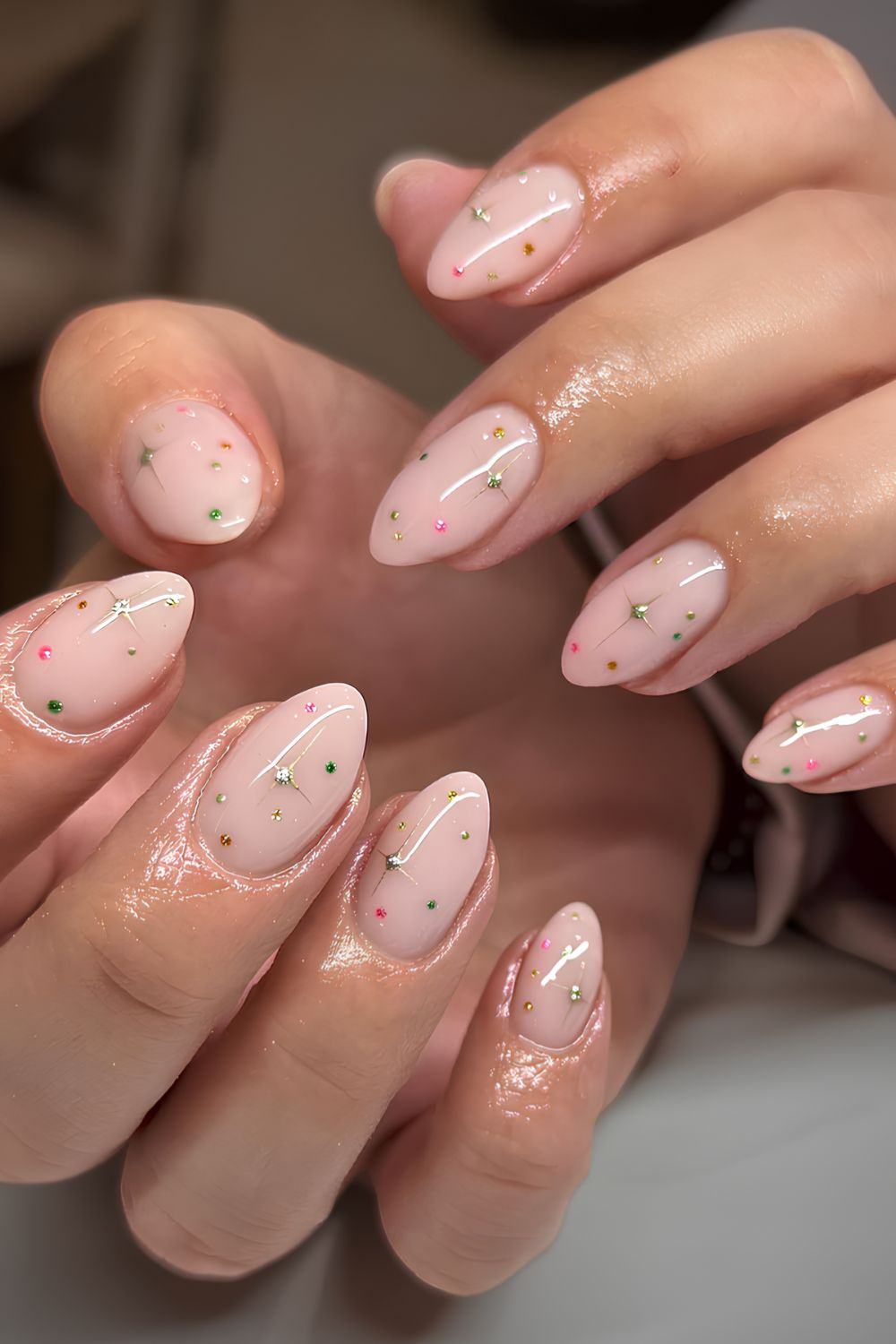 Milky Star Dot Easy Nails