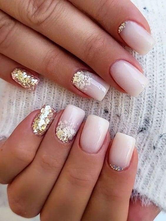 Short oval shaped classic sheer milky white nails for a minimalist lifestyle.