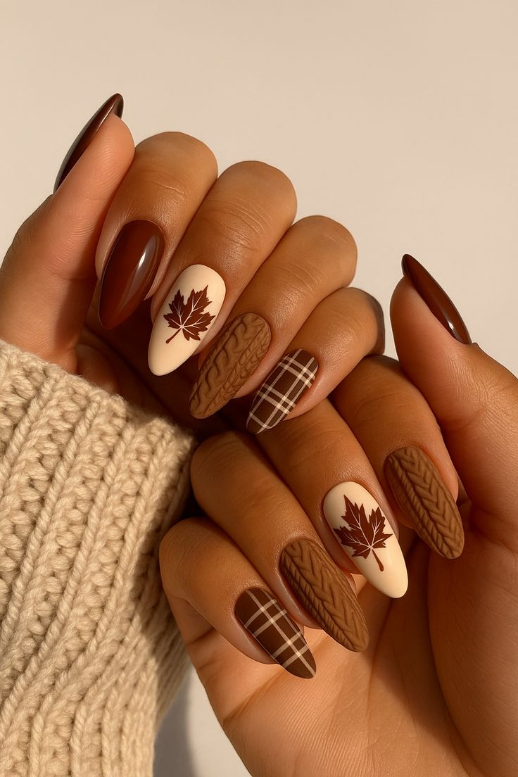 Mocha Swirl Nails