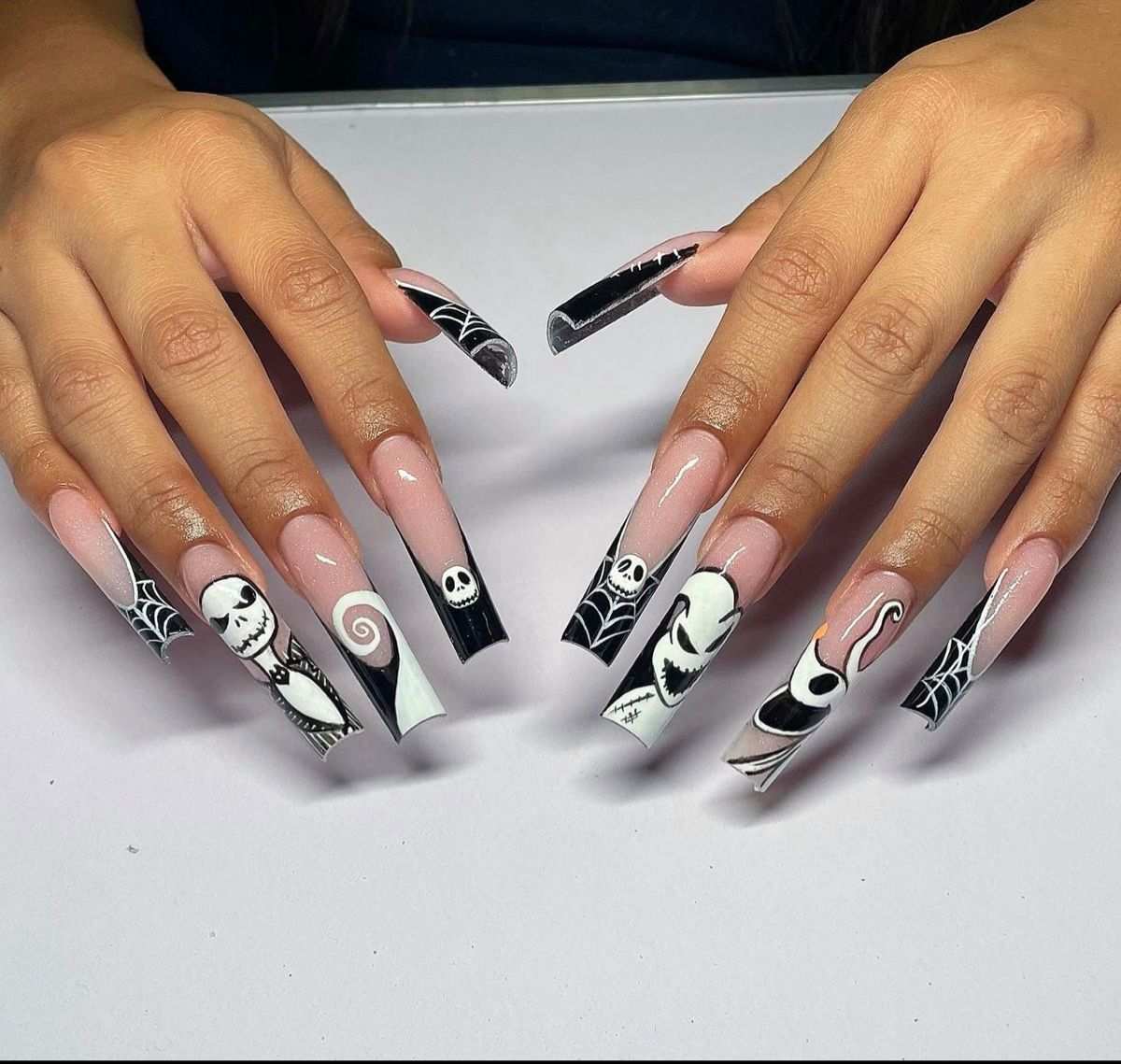 Nightmare Before Christmas Character Square Halloween Nails