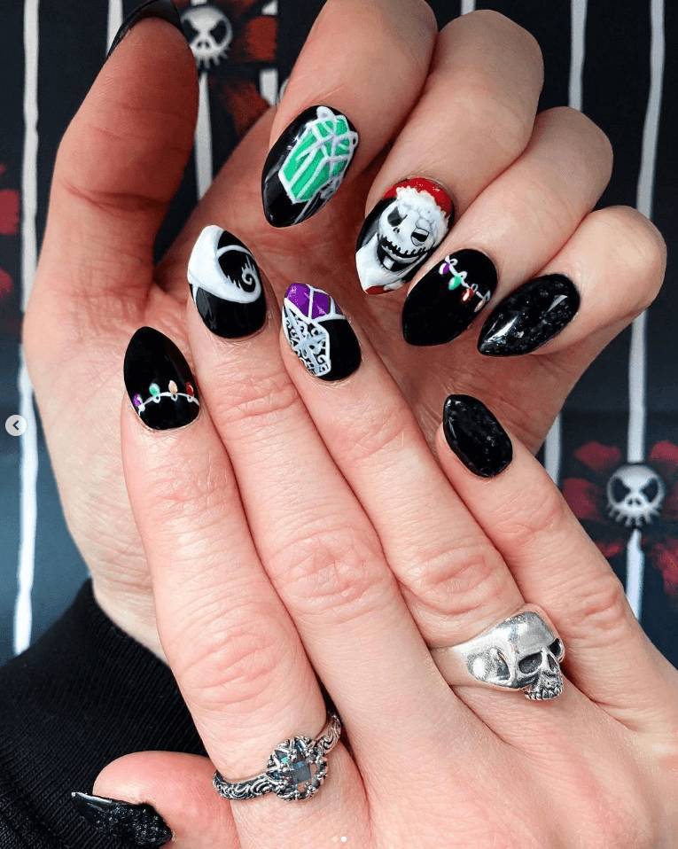 Nightmare Before Christmas Goth Nails
