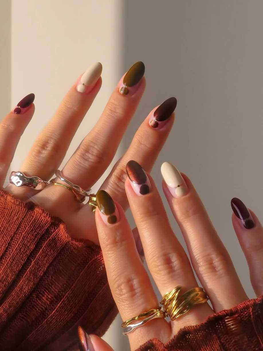 November Nails Earth Tone Cuffs