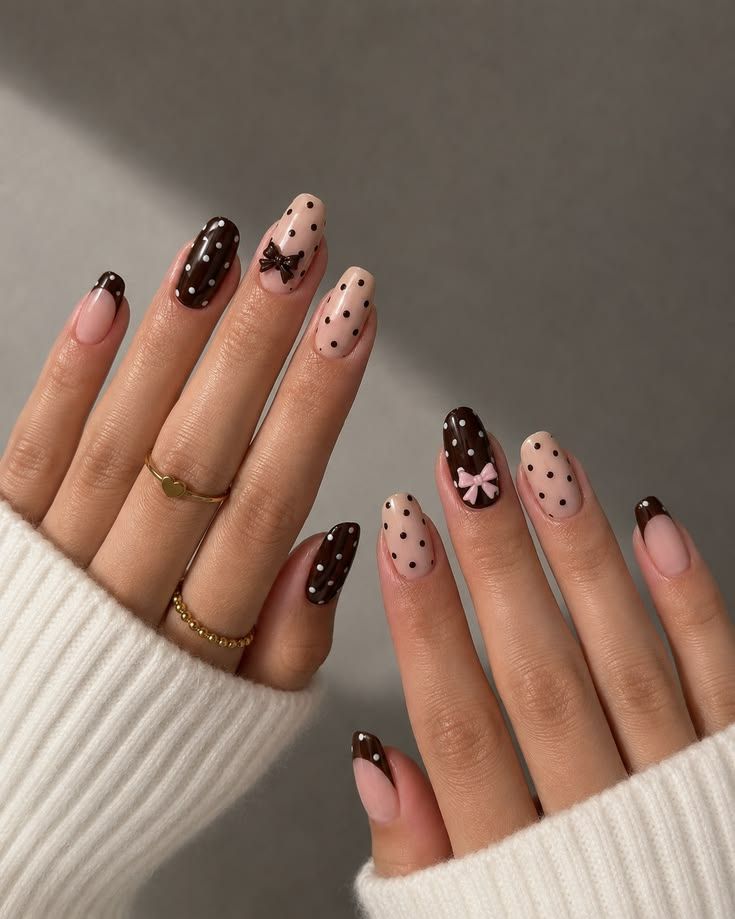November Nails Polka Dots 3d Bows